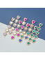 Fashion Purple Alloy Diamond Multi-layer Heart Earrings