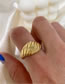 Fashion Gold Color Us7+54mm Stainless Steel Gold Plated Horn Twist Ring