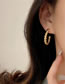 Fashion 20mm Steel Color Stainless Steel Gold Plated C-shaped Twist Earrings