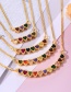 Fashion Color-4 Brass 9 Zircon Heart Pendant Necklace