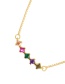 Fashion Color-2 Brass 5 Zircon Square Pendant Necklace