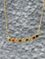 Fashion Color-4 Bronze 9 Zircon Round Pendant Necklace
