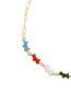 Fashion Color-5 Bronze Zircon Drip Oil Butterfly Chain Necklace
