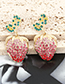Fashion Mixed Color Alloy Diamond Strawberry Stud Earrings