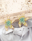 Fashion Mixed Color B Alloy Diamond Starfish Stud Earrings
