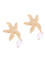 Fashion Gold Color Alloy Gold Plated Starfish Stud Earrings
