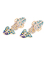 Fashion Mixed Color A Alloy Diamond Butterfly Small Fish Stud Earrings