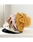 Fashion Khaki Straw Panel Bow Bucket Hat