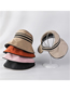 Fashion Beige Nylon Striped Big Brim Bucket Hat