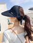 Fashion Navy Blue Cotton Big Brim Letter Logo Bow Sun Hat