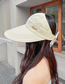 Fashion Beige Cotton Big Brim Letter Logo Bow Sun Hat