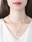 Fashion Gold Bronze Zirconium Round Geometric Double Layer Necklace
