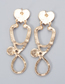 Fashion Gold Alloy Diamond Heart Cross Stud Earrings