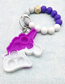 Fashion Picture Silicone Turquoise Beaded Silicone Press Geometric Keychain Bracelet