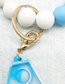 Fashion D (turquoise Bead Bracelet) Silicone Beaded Press Letter Keyring Bracelet