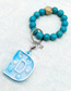Fashion B (silicone Bead Bracelet) Silicone Beaded Press Letter Keyring Bracelet