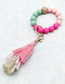 Fashion Pink Thumb (silicone Bead Bracelet) Silicone Beaded Press Thumb Keyring Bracelet