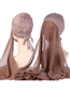 Fashion Beige Polyester Pleated Lace-up Mesh Hood + Scarf