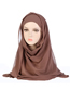 Fashion Beige Polyester Pleated Lace-up Mesh Hood + Scarf