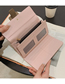 Fashion Grey Pu Geometric Pattern Belt Buckle Tri-fold Multi-card Wallet