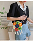 Fashion Black Cotton Woven Floral Fringe Crossbody Bag
