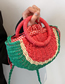 Fashion Green Geometric Straw Watermelon Crossbody Bag