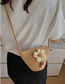 Fashion Khaki Geometric Straw Floral Crossbody Bag