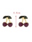 Fashion Black-2 Watermelon Stud Earrings In Copper Set With Zircon Oil Drops
