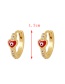 Fashion Red Bronze Inlaid Zircon Drip Oil Love Eye Earrings