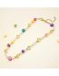 Fashion Color Geometric Pearl Terracotta Beaded Necklace