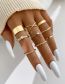 Fashion Gold Color Alloy Geometric Twist Ring Set