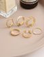 Fashion 5# Alloy Geometric Pearl Chain Open Ring Set