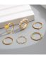 Fashion Silver Color Alloy Geometric Pearl Cross Ring Set