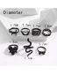 Fashion 6# Alloy Geometric Knot Frog Snake Butterfly Ring Set