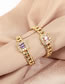 Fashion Purple Brass Set Square Zirconium Geometric Ring
