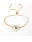 Fashion White Bronze Zirconium Heart Eye Pull Bracelet