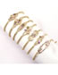 Fashion 7# Brass Gold Plated Zirconium Geometric Pull Bracelet