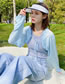 Fashion 1 Solid Blue Solid Color Lace-up Short Long Sleeve Sun Protection Jacket