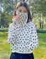 Fashion 5 Face Masks Long Sleeve Dotted Clover Long-sleeve Cropped Coat With Geometric Print Mask