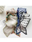 Fashion 13 Folded Bird Grid Thick Khaki Geometric Pleated Printed Edge Knotted Scarf