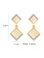 Fashion Gold Color Copper Gold Plated Diamond Geometric Cat's Eye Stud Earrings