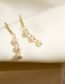 Fashion Gold Color Brass Diamond Pearl Drop Earrings