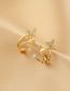 Fashion Gold Color Bronze Zirconium Butterfly Stud Earrings