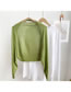 Fashion 13 Long Sleeve Army Green Solid Color Knitted Long-sleeved Sun Protection Clothing