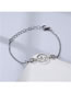 Fashion Silver Titanium Steel Geometric Ecg Bracelet