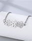 Fashion Silver Stainless Steel Hollow Floral Bracelet