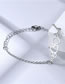 Fashion Silver Titanium Geometric Cutout Heart Bracelet