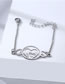 Fashion Silver Titanium Geometric Double Heart Bracelet