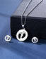 Fashion Silver Titanium Geometric Footprint Stud Necklace Set