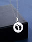 Fashion Silver Titanium Geometric Footprint Stud Necklace Set